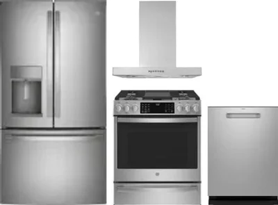 4 Piece Package Includes Refrigerator, Range, Hood And Dishwasher